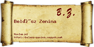 Belász Zenina névjegykártya